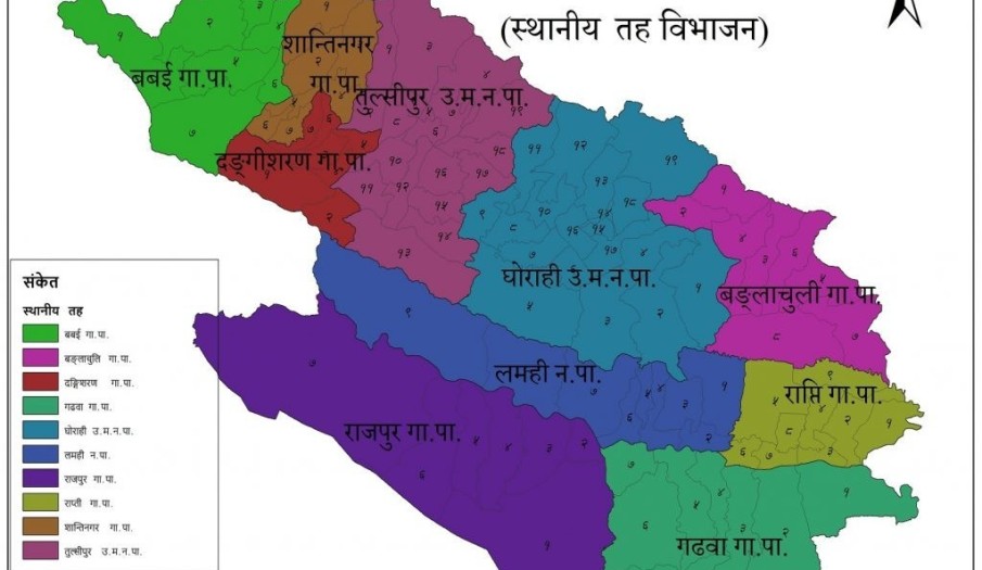 दाङ जिल्लाको नक्सा